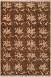 handmade Transitional Kafkaz Brown Beige Hand Knotted RECTANGLE 100% WOOL area rug 8 x 10